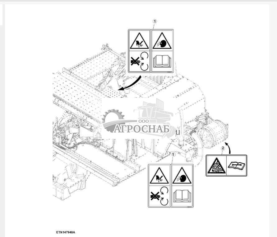 Таблички по технике безопасности, касающиеся воздушного компрессора 